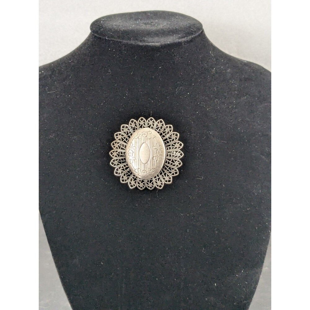 Victorian Silver Plated Filigree Locket